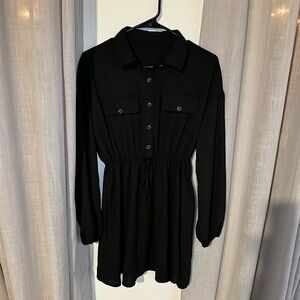 Black button down dress